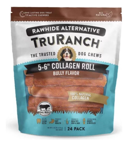 Truranch Collagen 6 Bully Rolls, 24 Ct