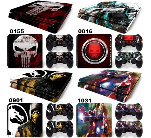 Imagen 3 de 6 de Calcomania Etiqueta Vinil Stiker Skin Play Station Ps4 Slim