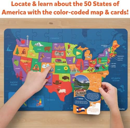 Skillmatics United States Map Puzzle - 75 Piezas, Juguete Ed