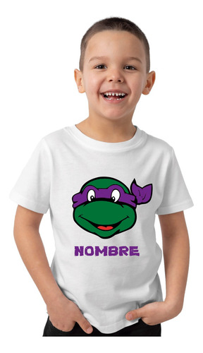 Remera Niño Tortugas Ninjas Donatelo Personalizada Nombre