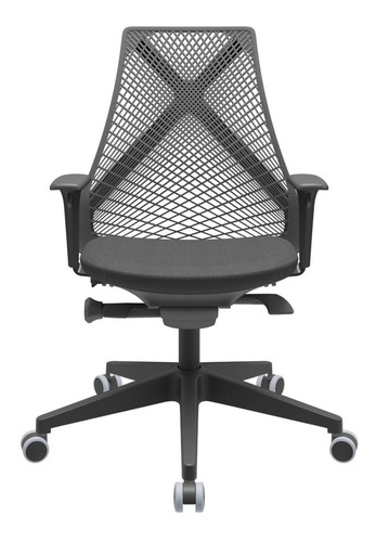 Cadeira Para Escritório Bix Plaxmetal Cor Poliéster preto T11/Tela bix preta 13 Material do estofamento Tecido/Poliéster