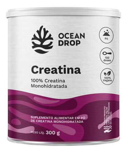 Creatina Em Pó 100 Doses 300g Ocean Drop Sem sabor