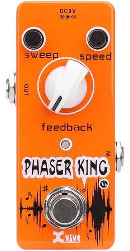 Pedal De Efecto Xvive V6 Phaser Para Guitarra Micro Metálico Color Naranja