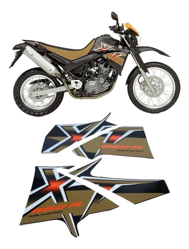 Kit Adesivos Xt 660r 2007 Preta Resinado 10321