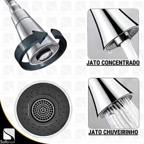 Kit Cuba Cozinha Gourmet 44x44 Inox Com Torneira Monocomando Cor Escovado