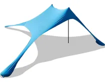 Comprar Toldo De Playa Y 2 Postes De Metal 2x2m Protección Uv Upf50