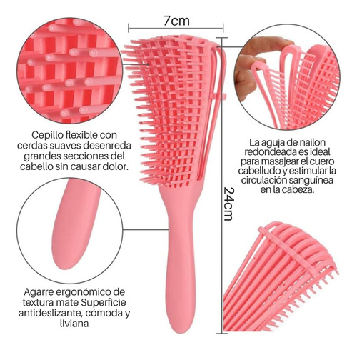 Cuidado Del Cabello Cepillo Desenredante Rizo Masajeador 2pz