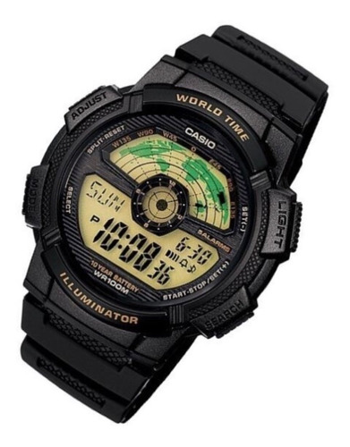 Reloj Casio Ae-1100w-1bvdf Hora Mundial