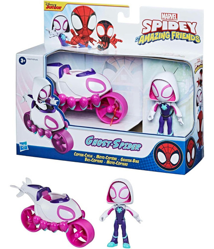 Boneca Ghost-spider E Motocóptero Marvel Spidey Hasbro