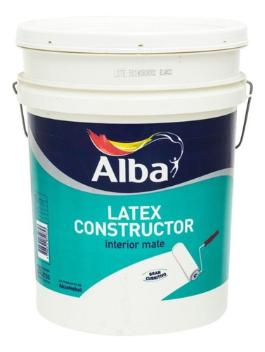 Pintura Alba latex constructor interior 10L acabado mate color blanco