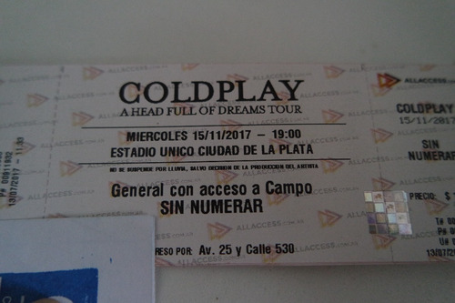 Entrada Coldplay 2017