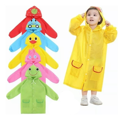 Chubasquero Infantil Impermeable Poncho Para Lluvia