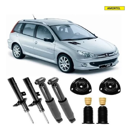 4 Amortecedores + Kit´s Bats. Do Peugeot 207 Sw  Ano 08/15