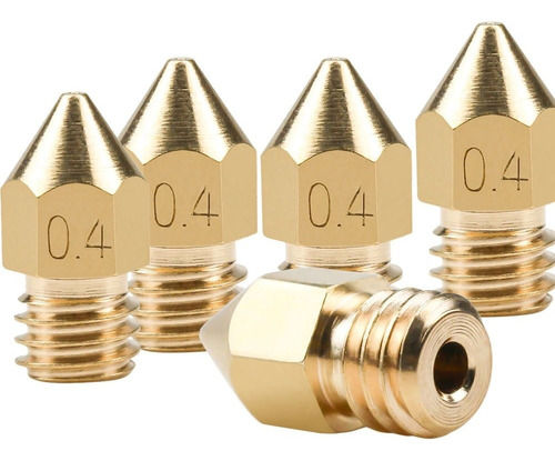 5x Bico Nozzle Hotend 1.75mm Mk8 0,4mm