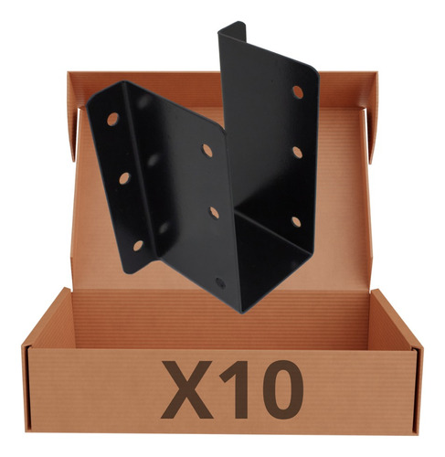 Caja Fijación Tirante Madera 3x6 Techo Entrepiso Techo X 10