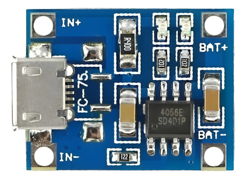 Micro Módulo Carregador Tp4056 Duplo Led E Proteção