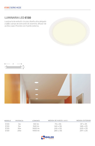 Panel Led Idoler 12w Spot Embutir Redondo Color Blanco Calida 3000k