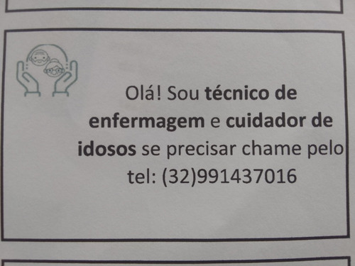 Olá Sou Técnico De Enfermagem E Cuidador De Idosos 