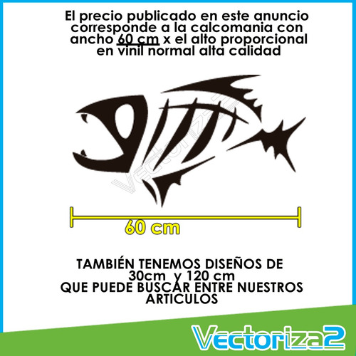 Calcomania Piraña Pez Payara Alta Calidad 60 Cm