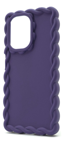 Kit Funda Protector + Mica Poco C71 Case Carcasauso Rudo Crochet - Violeta Poco C71