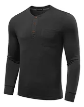 Comprar Camiseta Henley Manga Larga Casual Moda Hombre Arjen Kroos
