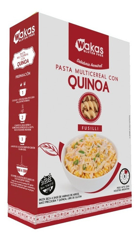 Pastas Fusilli Wakas Quinoa 24x250 G. Cuotas Sin Interes