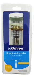 Desague Lavamanos Cromado Con Rebose Griven 10659