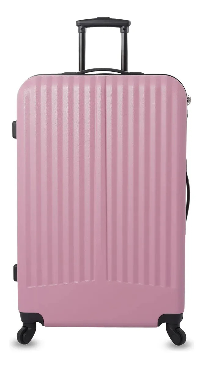 Maleta De Viaje Rocka Bodega 23kg Rosada Para Mujer Totto Rosado Liso