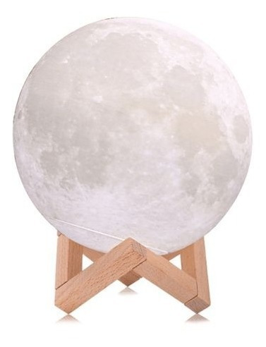 Lua Cheia 3d Led Abajur Luminária 12cm Lampada + Suporte