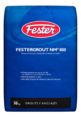 Mortero Estabilizador Festergrout N.m. 800 Saco 30/kgs