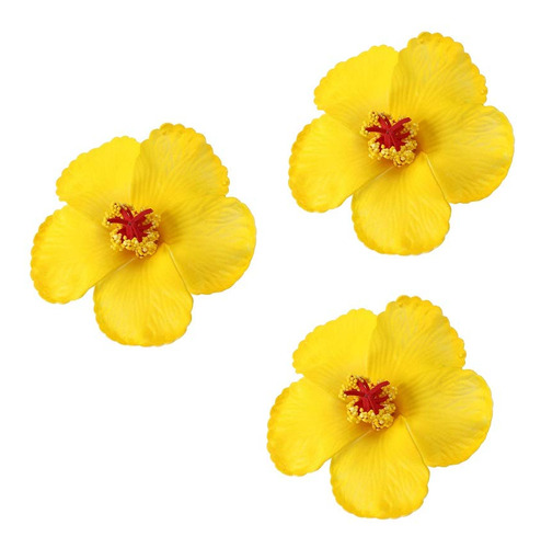 3 Flor Artificial Hawaiana Hibisco Para Decoracion Mesa Luau