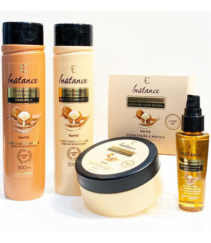 Kit Eudora Instance Karité Shampoo + Cond. + Máscara + Óleo