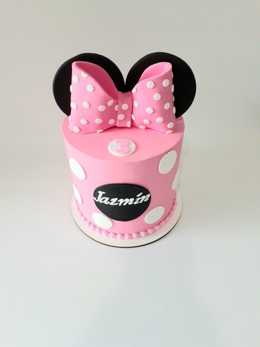 Torta Minnie Mouse Artesanal Orejas Cumpleaños