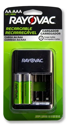 Pilha Aa Recarregável 1350mah Rayovac 2un E 1 Carregador Usb
