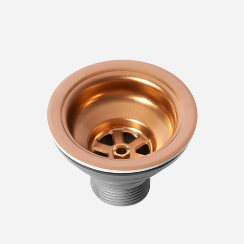 Válvula Inox Para Cuba Cozinha 4 1/2 Com Tampa (rosé Fosca)