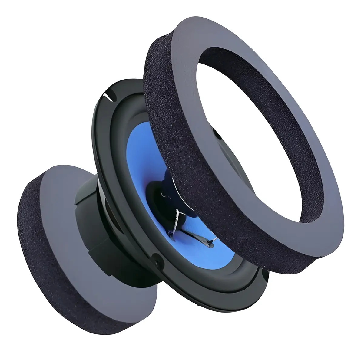 Par De Anillos Insonorizante Para Bocinas 6.5 Pulgadas Color Negro