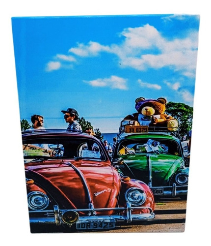 Placa Metal Fusca Red Trip 27x20cm Decoração Road Vacation