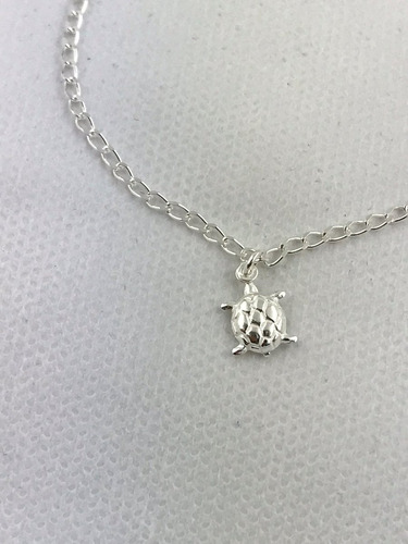 Imagem 6 de 6 de Tornozeleira Pingente Tartaruga 24 Cm Prata 925 Cx Veludo
