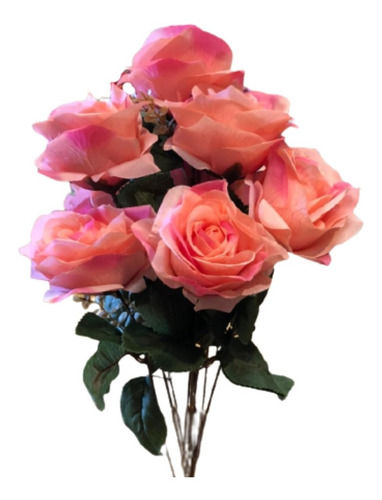 Imagem 1 de 1 de Buquê De Rosas X9 55cm - Rosa Outono 2t