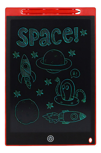 Pizarron Magico Lcd P/ Dibujo Y  Escritura 12 Pulgadas Color Rojo