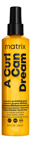 Matrix, Scrunch N'go, A Curl Can Dream, Modelador de Cachos em Spray, para cabelos texturizados, Ondulados e Cacheados, Anti-frizz, Modelador De Cachos, Day After, Protetor Térmico, Brilho, 250ml