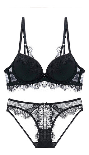 Conjunto De Bragas De Encaje Para Mujer, Sujetador Push Up D