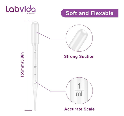 Pipeta Pasteur, 7 Ml/155 Mm De Largo, Material Ldpe, 20...