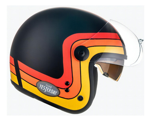 Capacete Moto Peels Click Yesterday Masculino Feminino Cor Preto Fosco com Vermelho Tamanho do capacete 56
