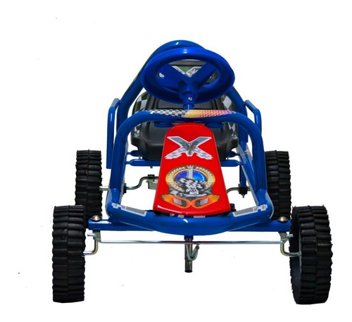Vehículo a pedal kartings Katib 601 color azul