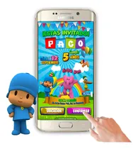 Comprar Invitación Interactiva Pocoyo Botón Mapa Y Confirmar