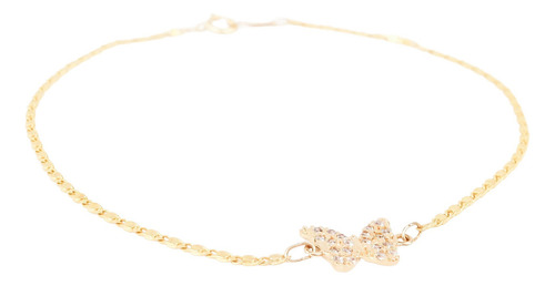 Amor Eterno - Pulsera Mariposa / Oro Sólido 10k Diámetro 18 Largo 18 Cm