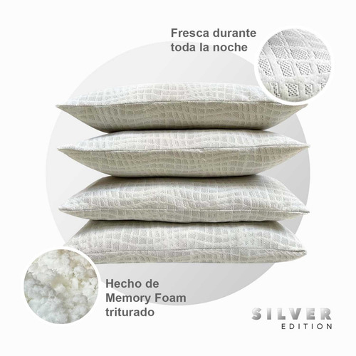 Cuatro Almohadas De Memory Foam Estándar | Silver Edition