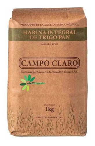 Harina Orgánica Integral Trigo Pan - Campo Claro X Kilo