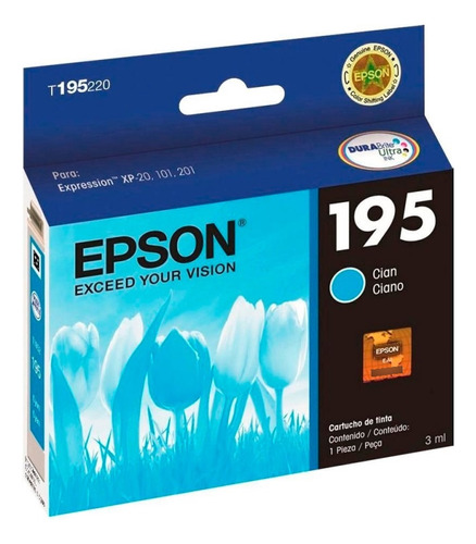 Cartucho Original Epson 195 Cian (vencido)